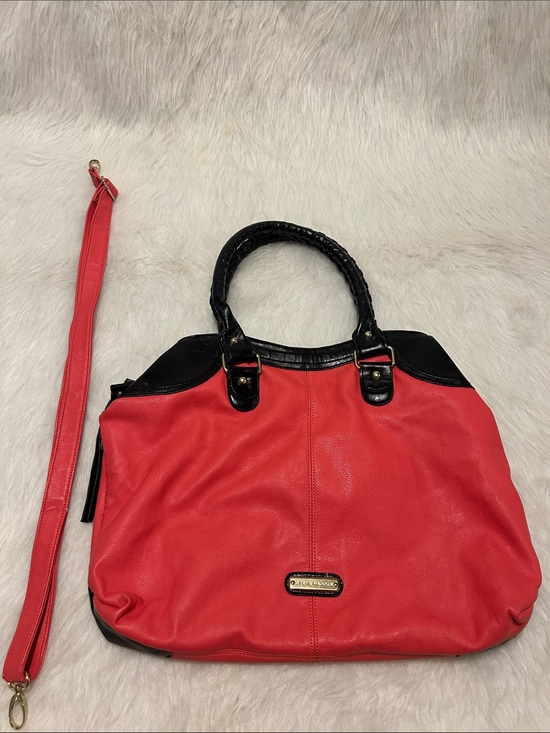 Guess Handbags - Steve Madden Red and Black Shoulder Satchel with Removable Strap